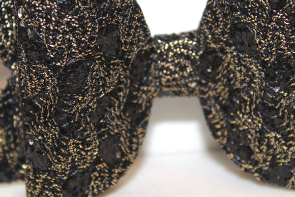 Black & Gold Metallic Lace